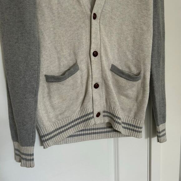 Abel Brown Varsity Shawl-Collar Sweater - Picture 6 of 10